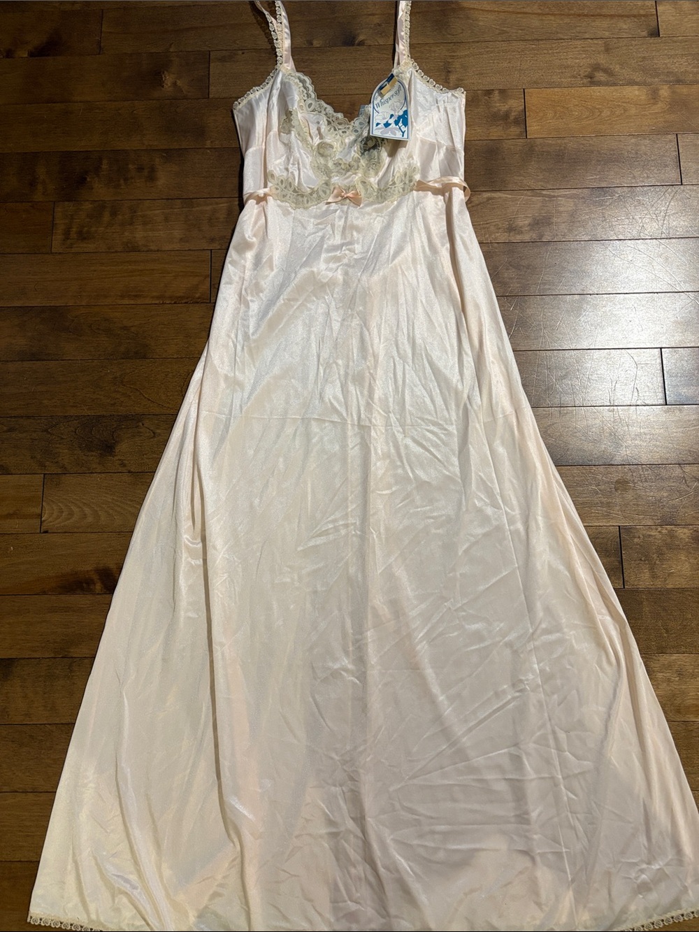Elegant Blush Lace-Trim Slip Dress